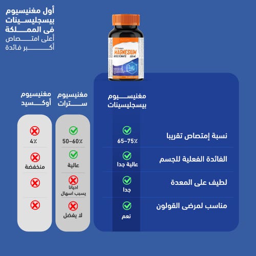 هوليستا مغنيسيوم بيسجليسينات 200مغ 60 كبسولة