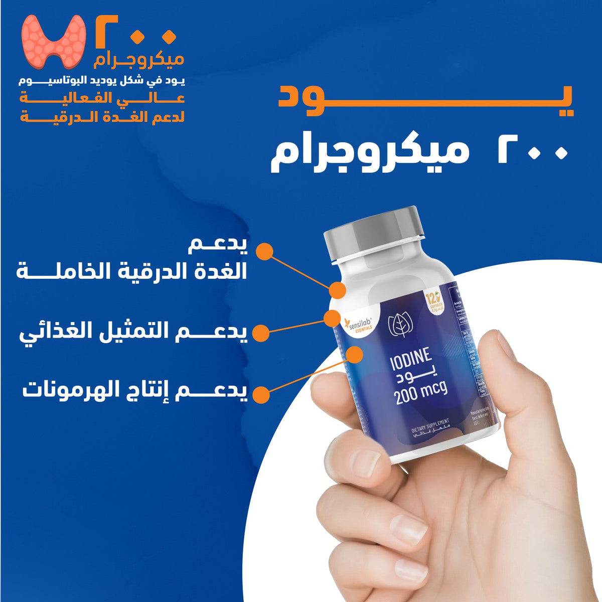 سينسيلاب يود - 200 ميكروغرام – 120 كبسولة