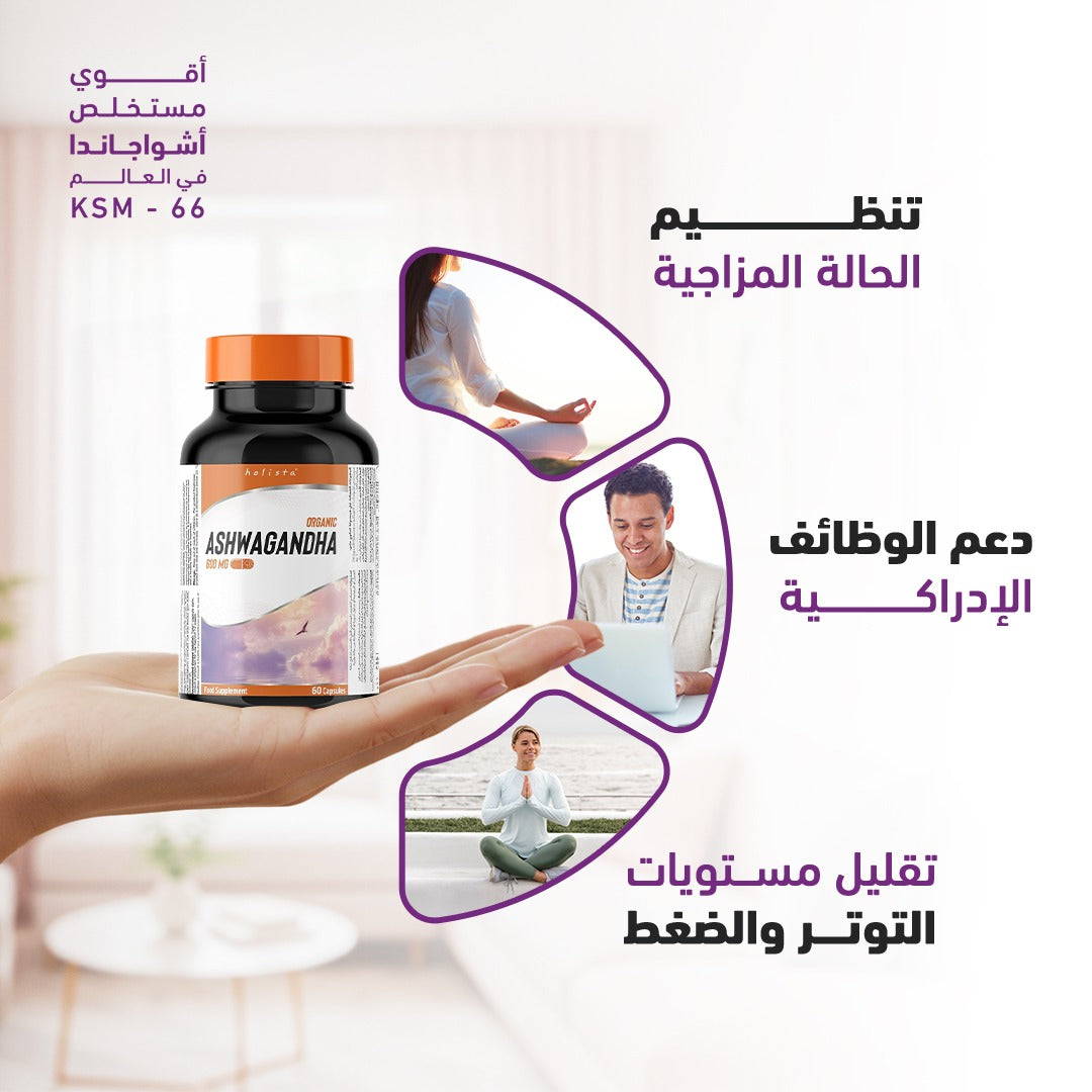 هوليستا أشواغاندا عضوية 600 ملغ 60 كبسولة