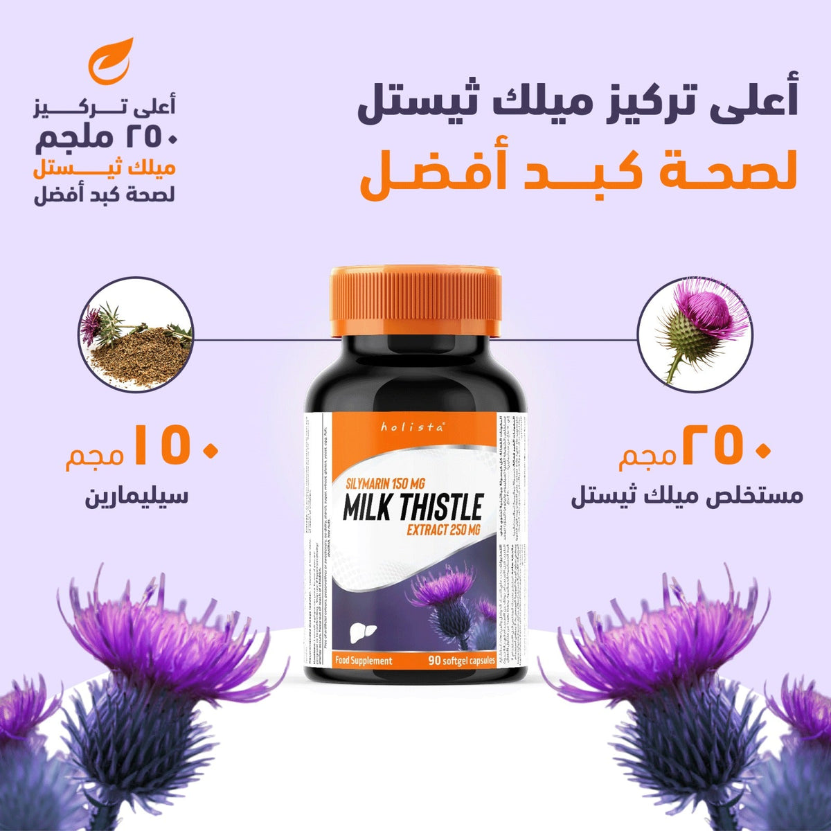 هوليستا ميلك ثيثل 250 مج 90 كبسولة هلامية